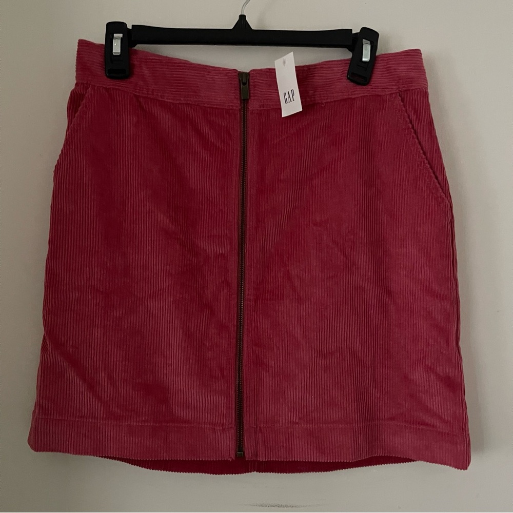 Gap Pink Corduroy A-Line Solid Skirt